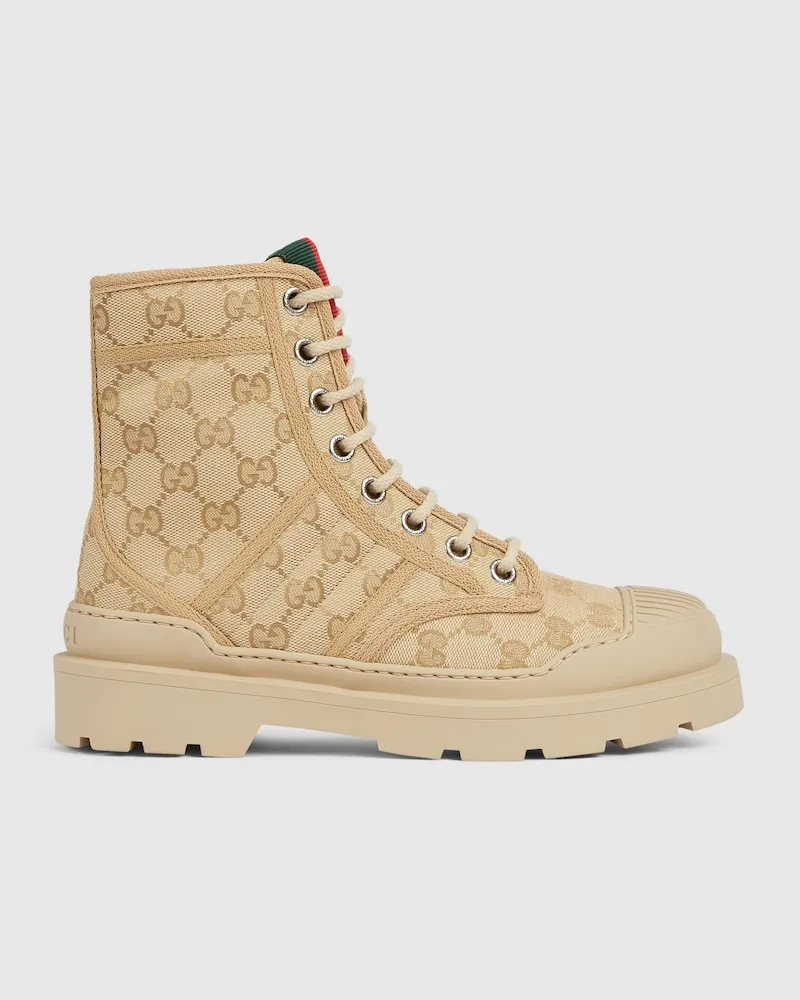 Gucci Damenstiefel Mit Web, Größe Beige