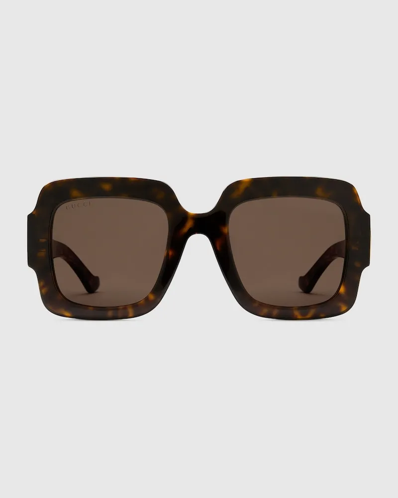 Gucci Sonnenbrille Mit Eckigem Rahmen Und Doppel G Braun