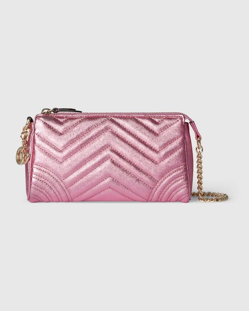 Gucci Kleine GG Marmont Schultertasche Pink