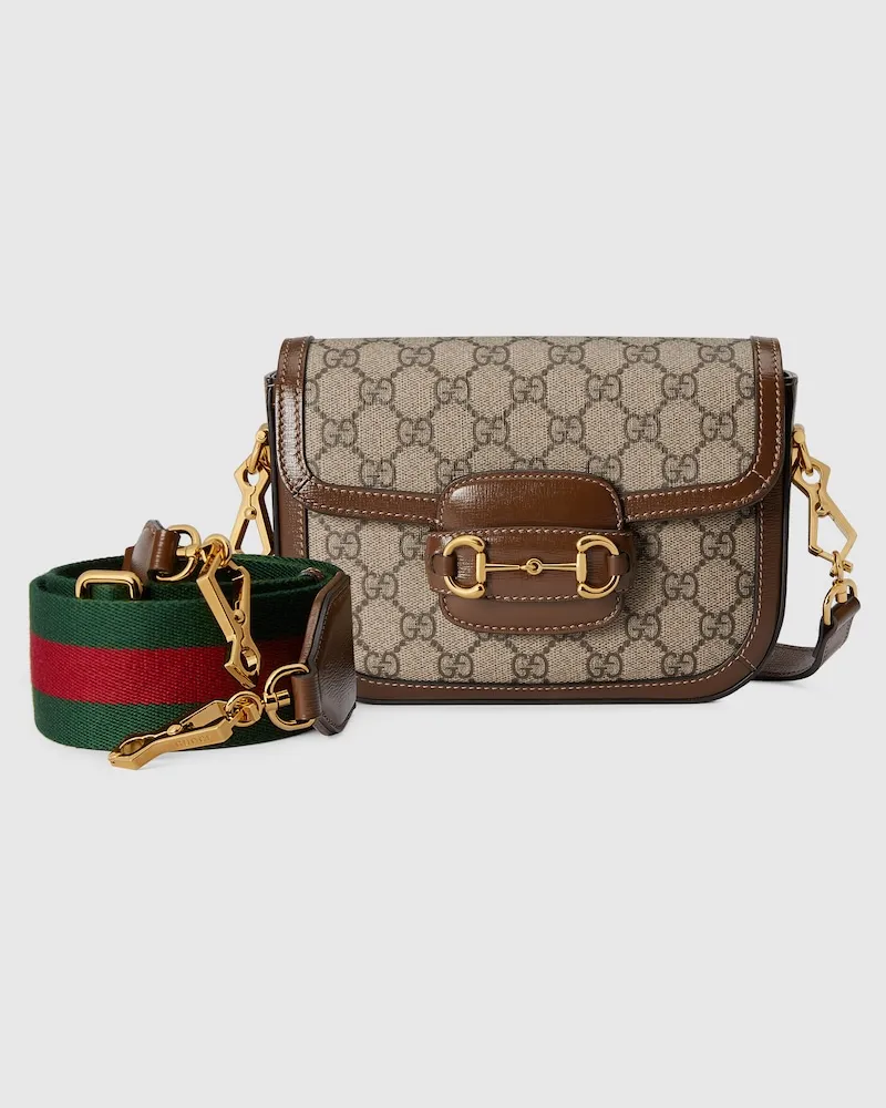 Gucci Kleine Horsebit 1955 Schultertasche Beige