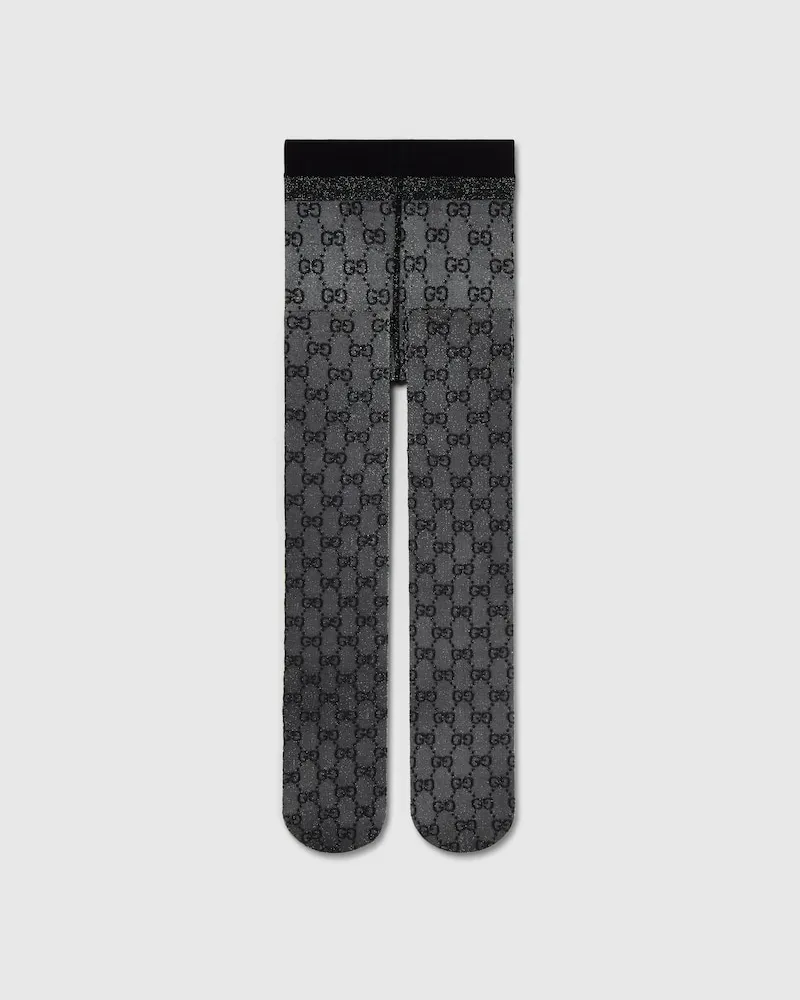 Gucci Strumpfhose aus GG Stretch-Nylon Lamé Schwarz