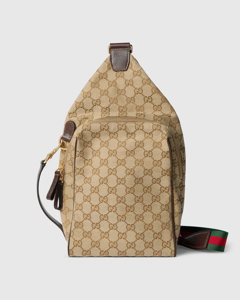 Gucci Mittelgroße Umhänge-Sling-Tasche Beige