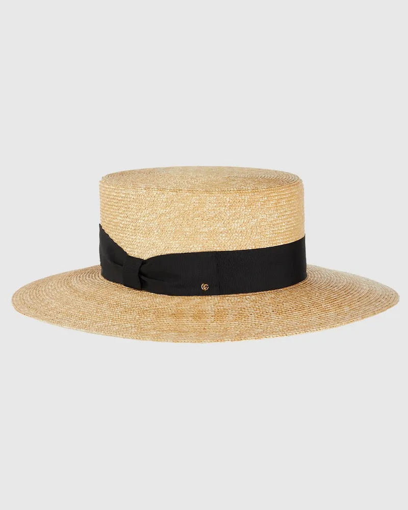 Gucci Strohhut Mit Ripsband-Detail, Größe Nude