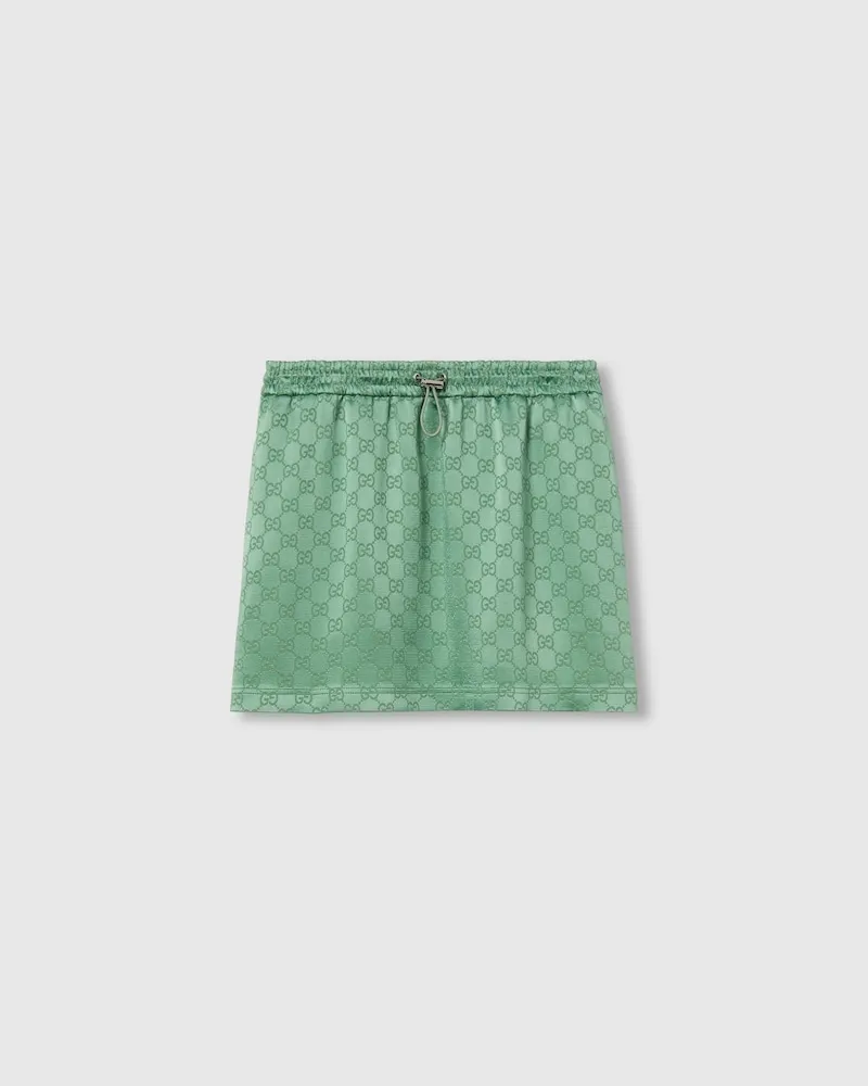 Gucci Minirock aus GG Satin, Größe Grün