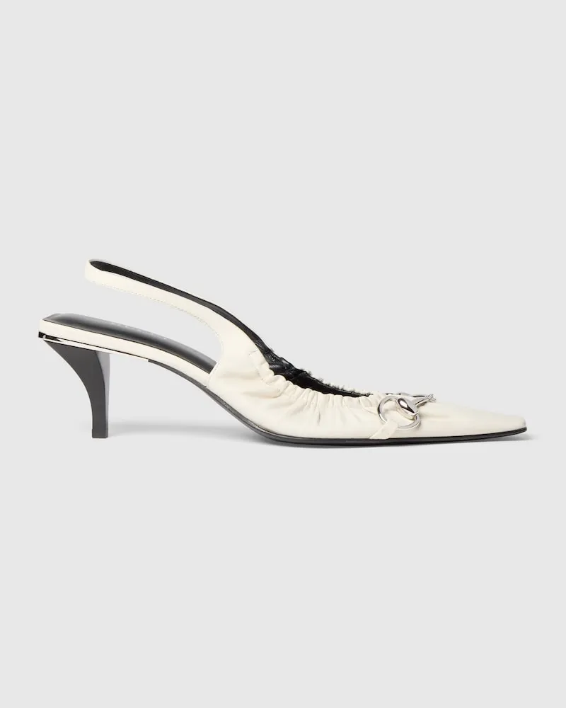Gucci Vittoria Damenpumps mit Fersenriemchen Und Gummizug Weiß