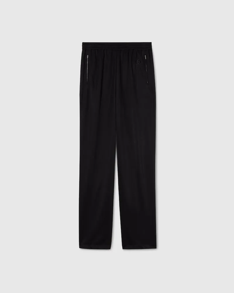 Gucci Freizeithose aus Jersey Mit Stickerei, Größe Schwarz