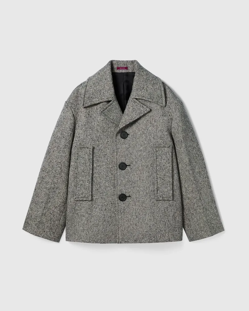 Gucci Cabanjacke aus Baumwoll- Und Woll-Doppelgewebe, Größe Grau