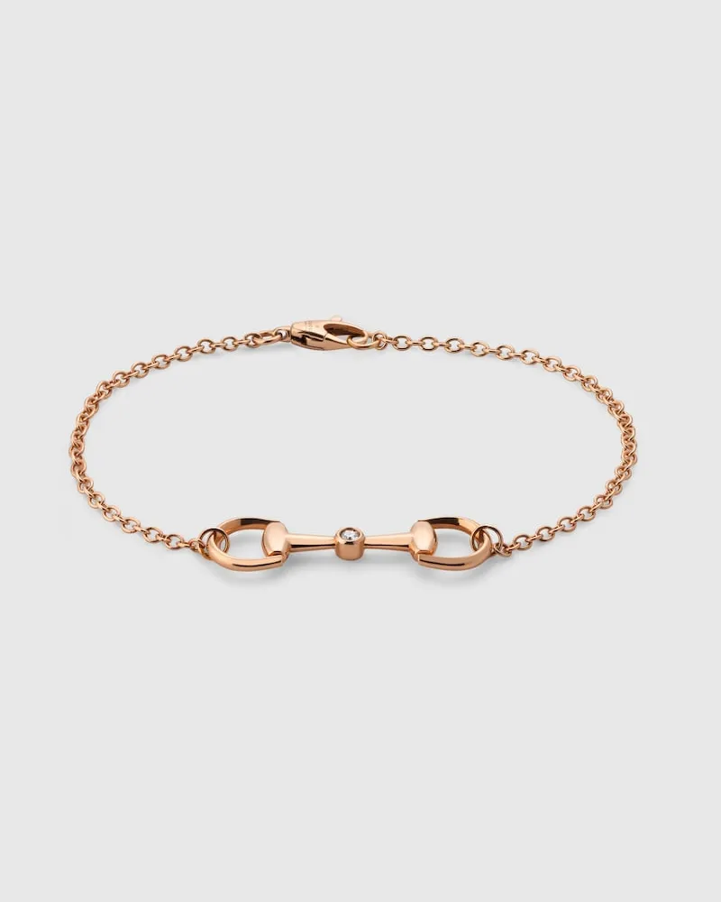 Gucci Horsebit Kettenarmband 18 Karat Mit Diamant Gold