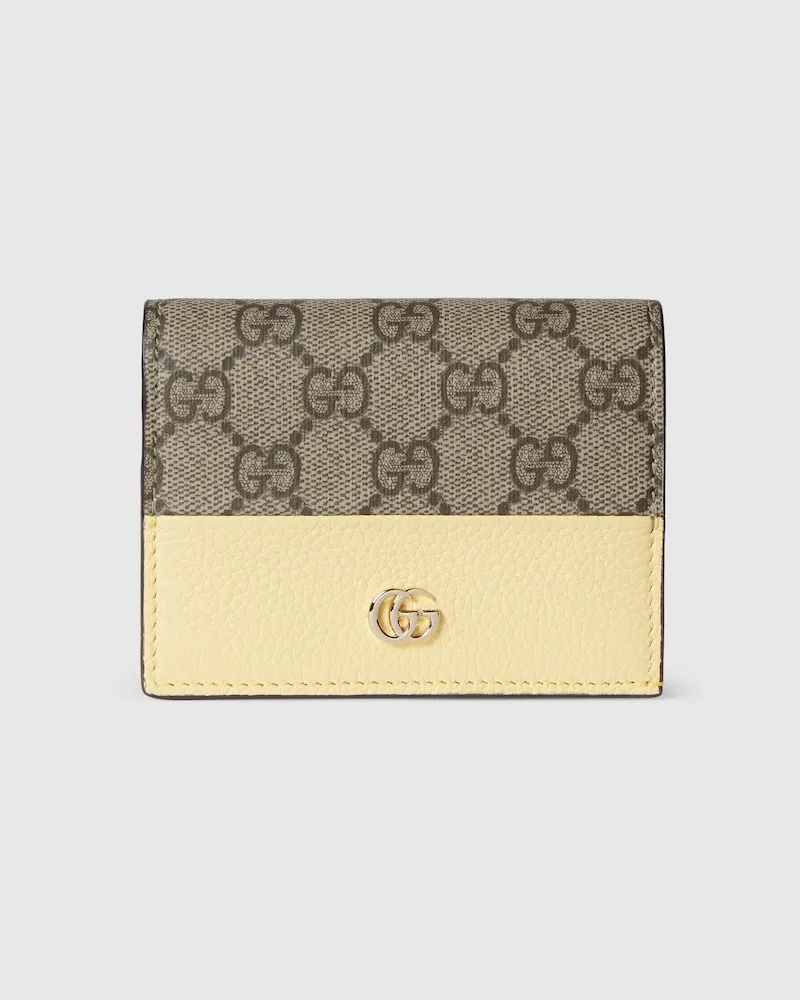 Gucci Kleine, Zweifarbige GG Marmont Brieftasche Gelb