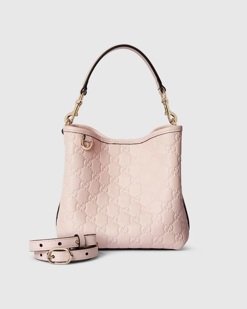 Gucci Kleine GG Emblem Bucket Bag Pink