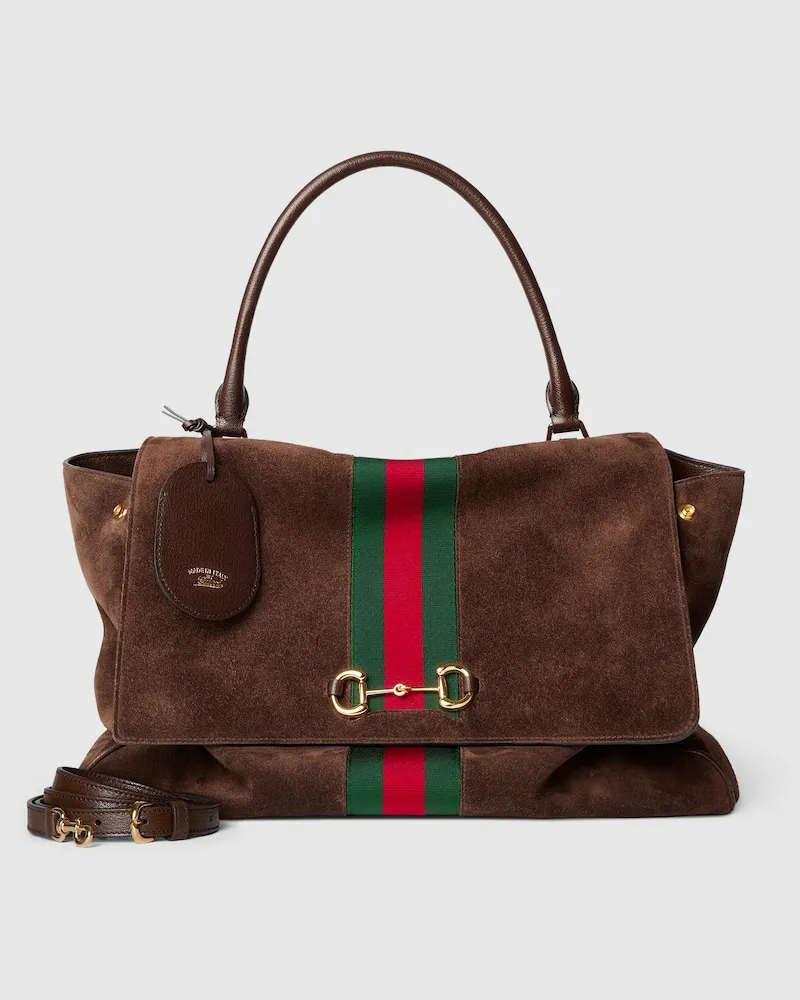 Gucci Große Paparazzo Henkeltasche Braun