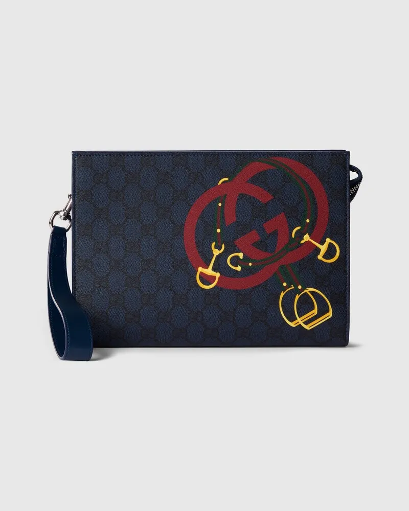 Gucci Pochette GG Monogram Avec Imprimé Bleu