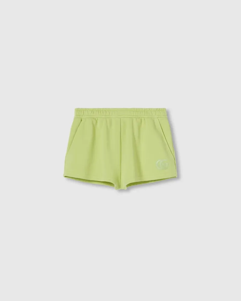 Gucci Shorts aus Baumwolljersey Mit Stickerei, Größe Grün