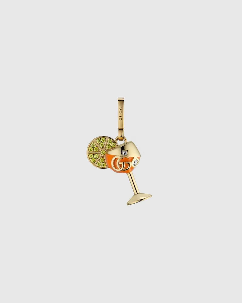 Gucci Cocktail-Motiv-Anhänger Goldfarbenes