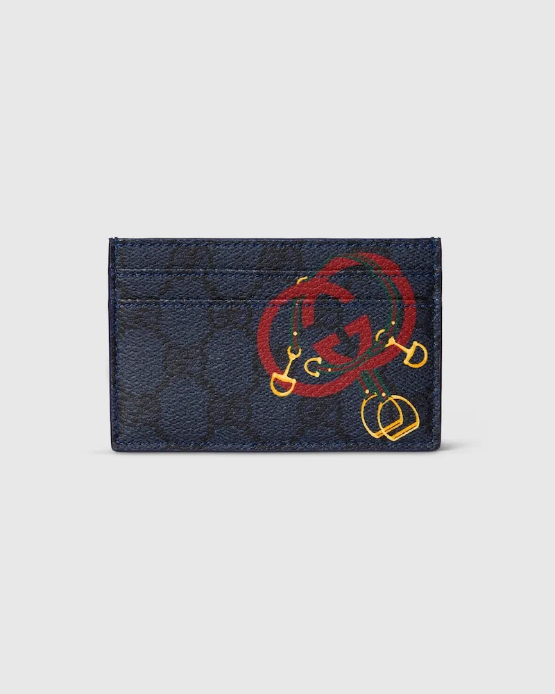 Gucci Porte-cartes GG À Imprimé Tigre Bleu