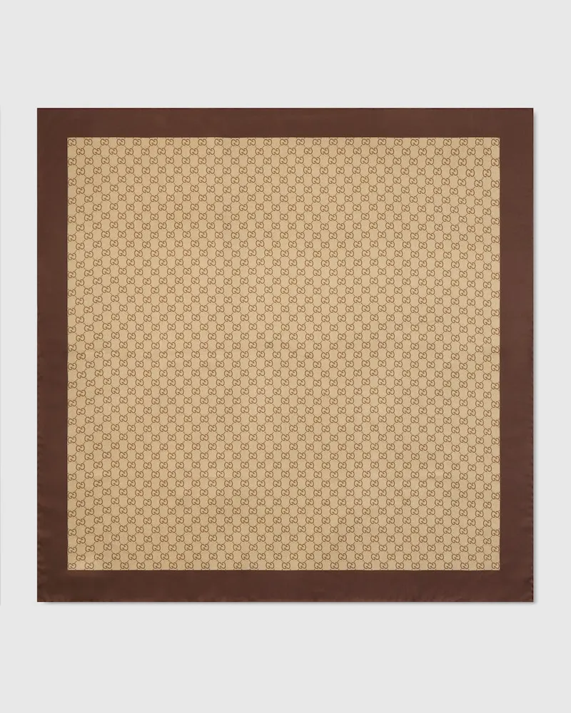 Gucci Vierecktuch aus Seidentwill Mit Print Beige