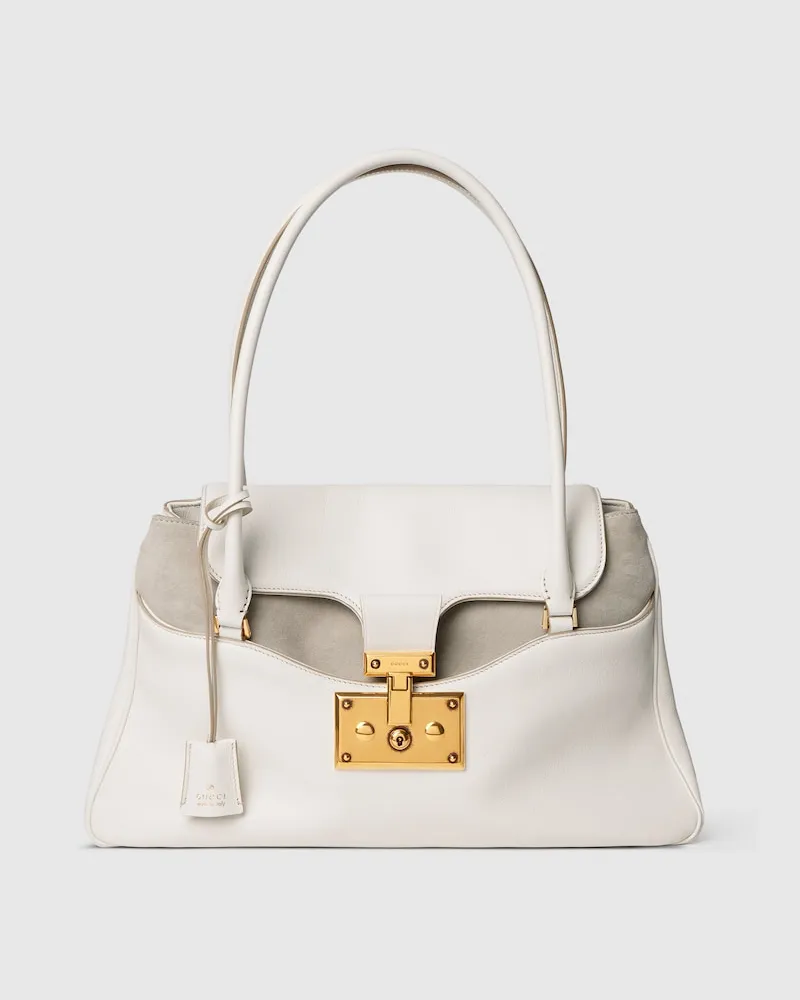 Gucci Großer Shopper mit Schloss Weiß