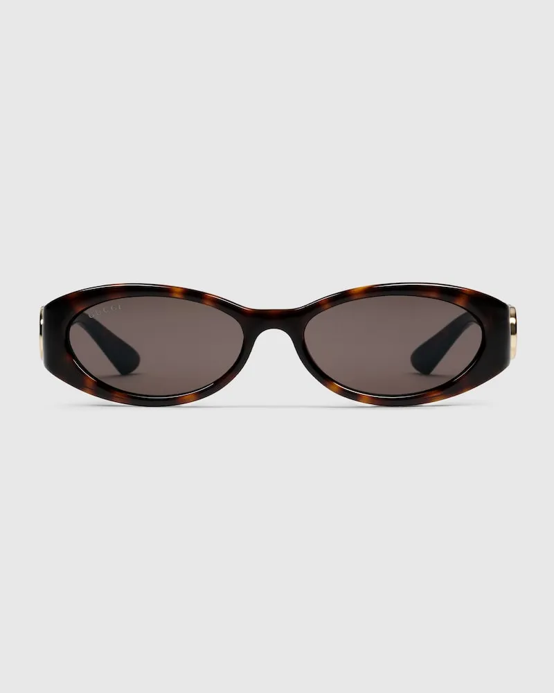 Gucci Sonnenbrille Mit Ovalem Rahmen Undefined