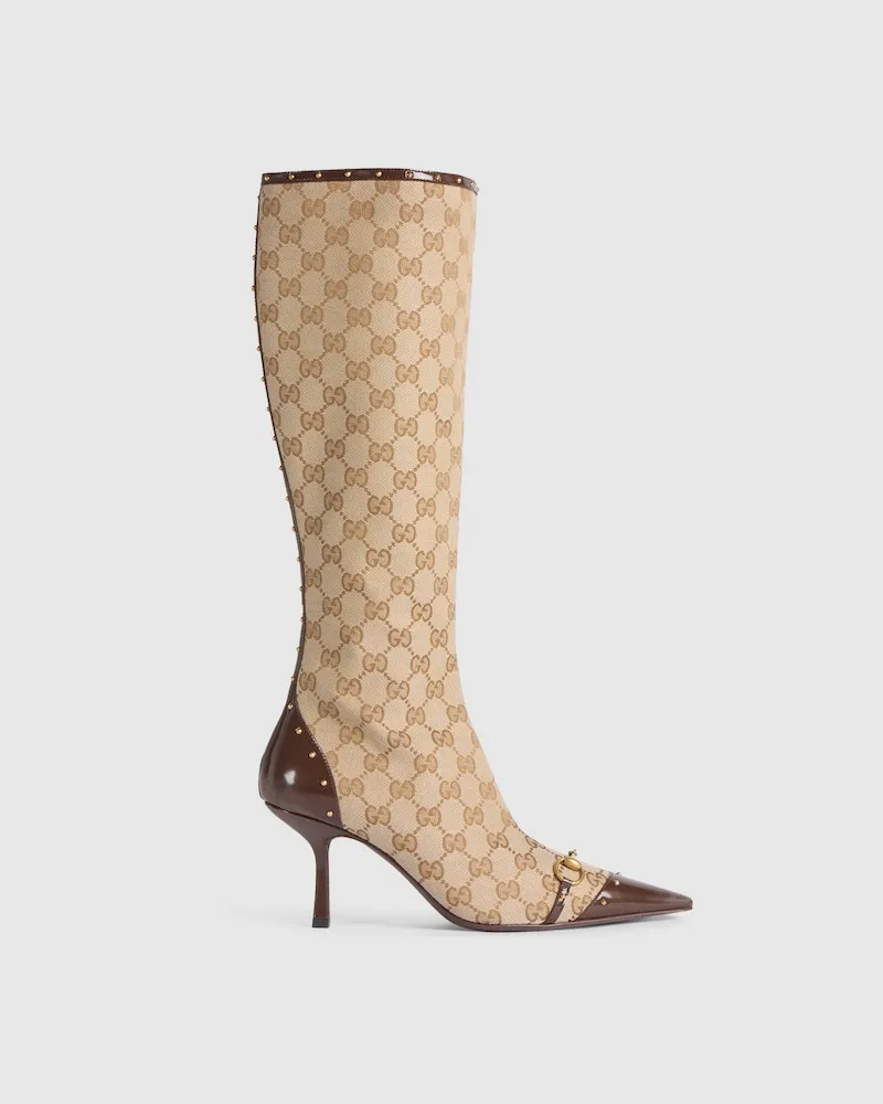 Gucci Savoy Damenstiefel, Größe Weiß