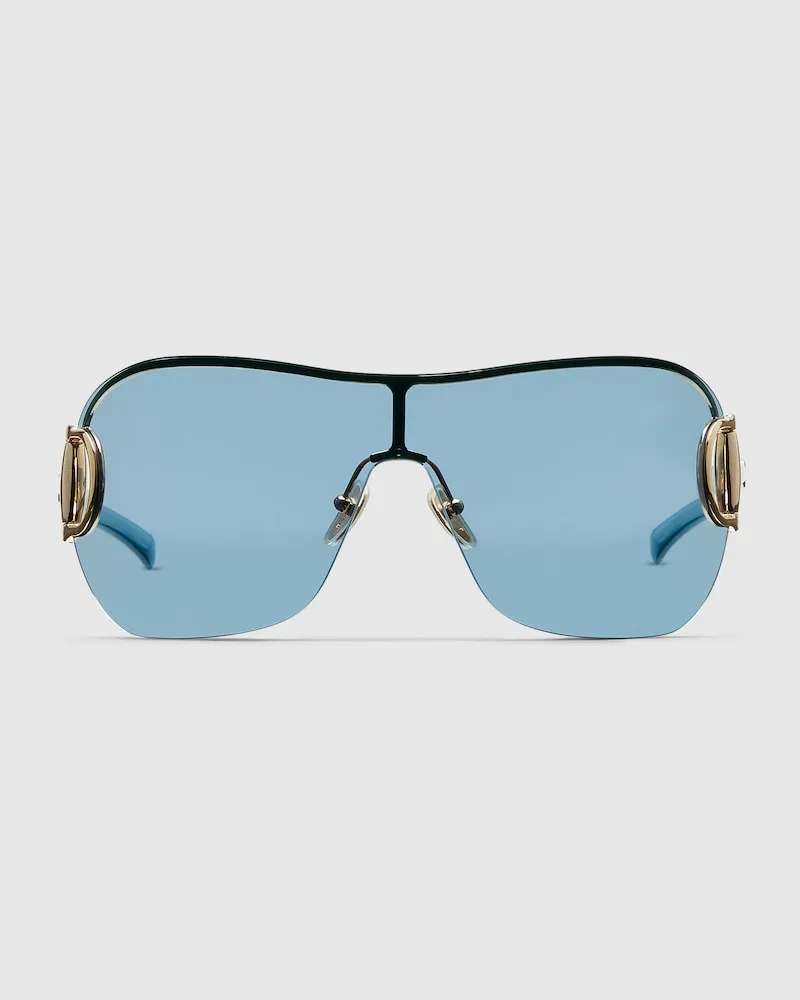 Gucci Rahmenlose Sonnenbrille In Maskenform Gold
