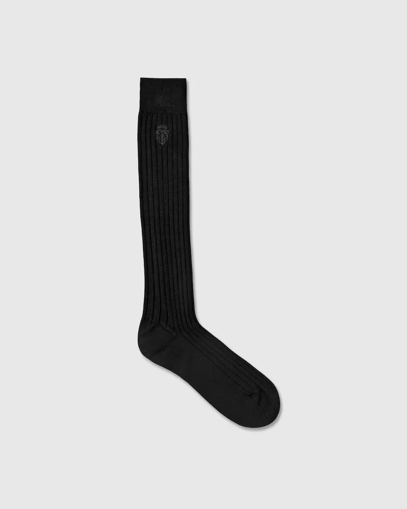 Gucci Chaussettes En Maille De Coton Avec Broderie, Taille Noir