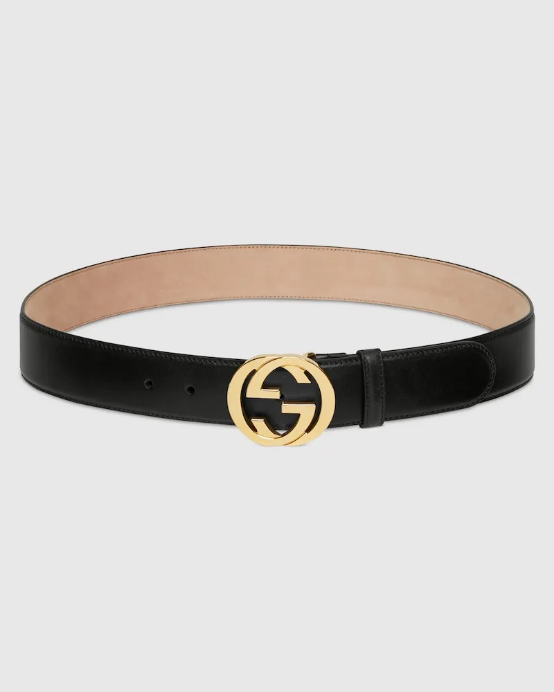 Gucci Ceinture Avec Boucle GG Enlacés, Taille 95 Noir
