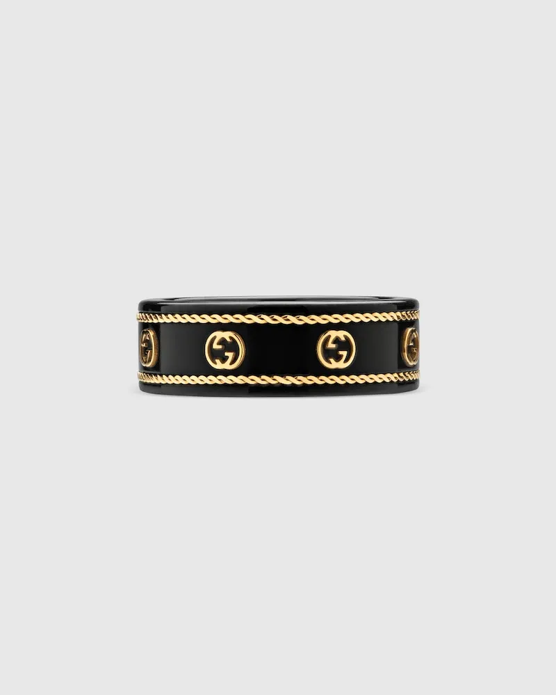 Gucci Icon Ring 18 Karat Mit GG Gelbgold