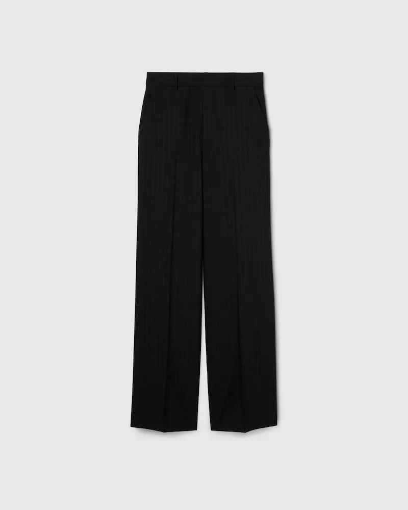 Gucci Hose aus Wolljacquard Mit Nadelstreifen, Größe Schwarz