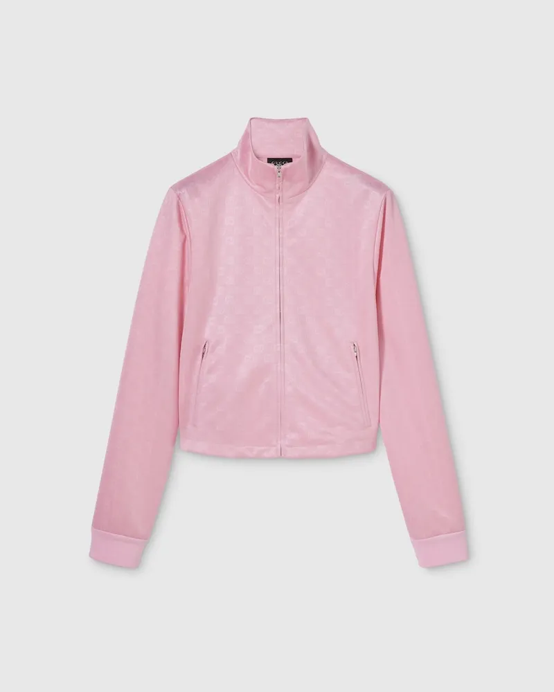 Gucci Jacke aus GG Jersey-Jacquard Mit Reißverschluss, Größe Pink