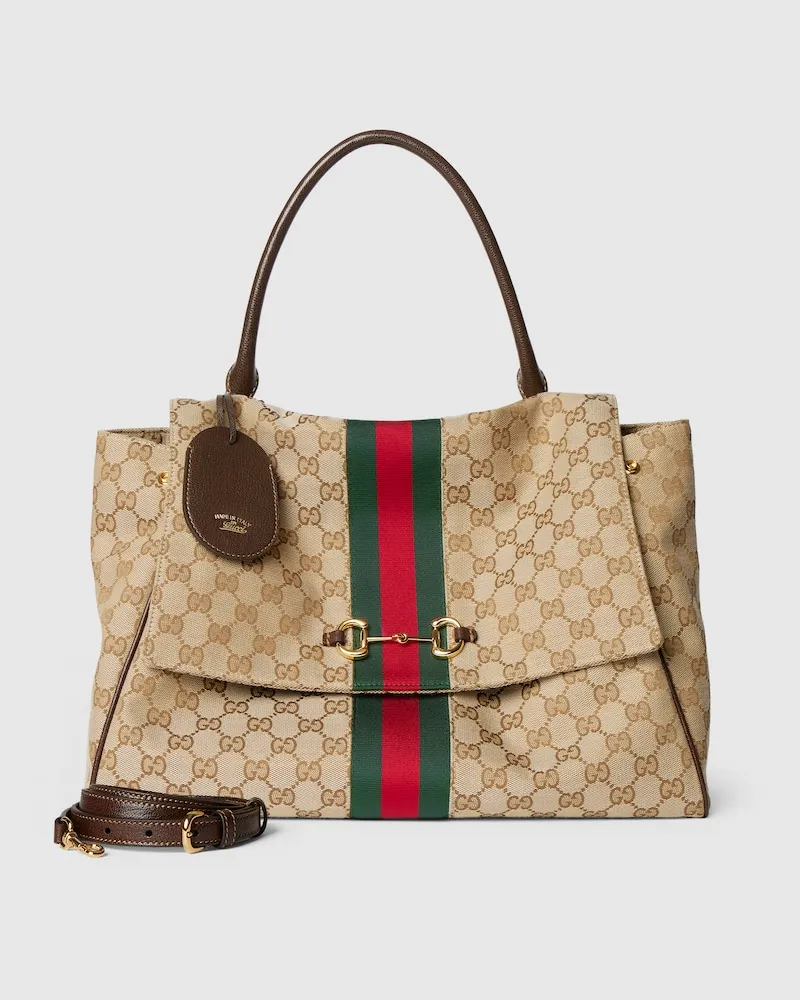 Gucci Große Paparazzo Henkeltasche Beige