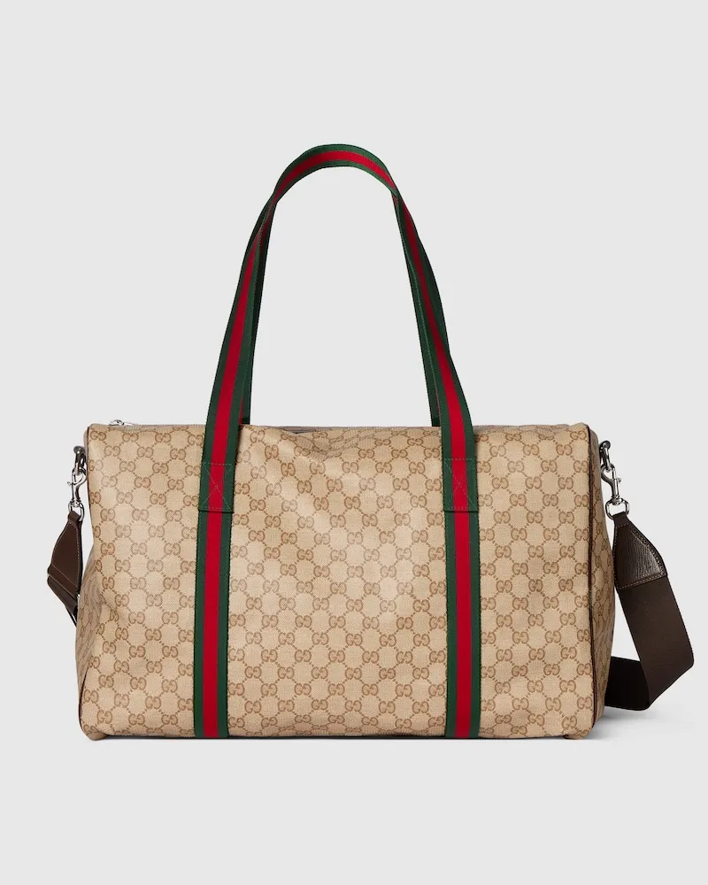 Gucci Mittelgroße Reisetasche mit Web Beige