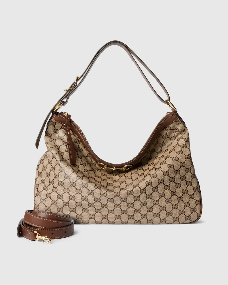 Gucci Große Starlet Schultertasche Beige