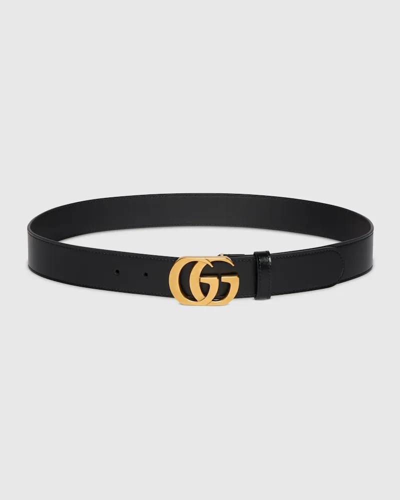 Gucci Cut GG Marmont Gürtel, Größe 95 Schwarz