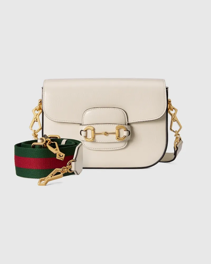 Gucci Kleine Horsebit 1955 Schultertasche Weiß