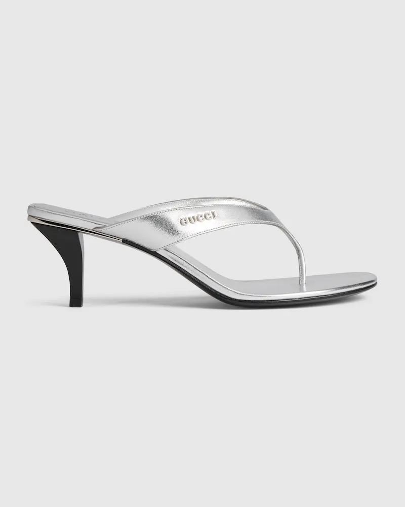 Gucci Vittoria Damen-Zehensandale Silver