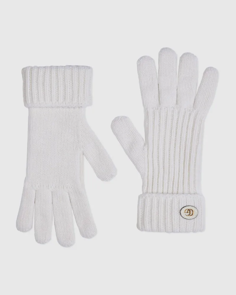 Gucci Handschuhe aus Wolle Und Kaschmir Mit Doppel G, Größe Weiß