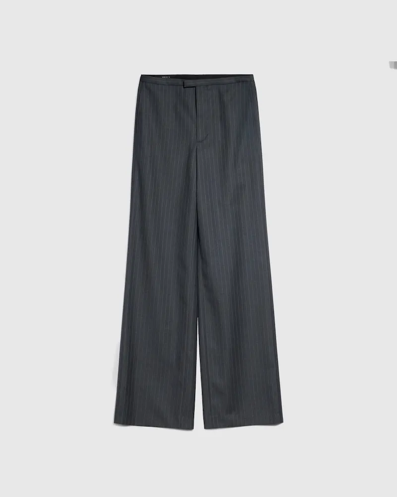 Gucci Hose aus Wolle mit Nadelstreifen, Größe Schwarz