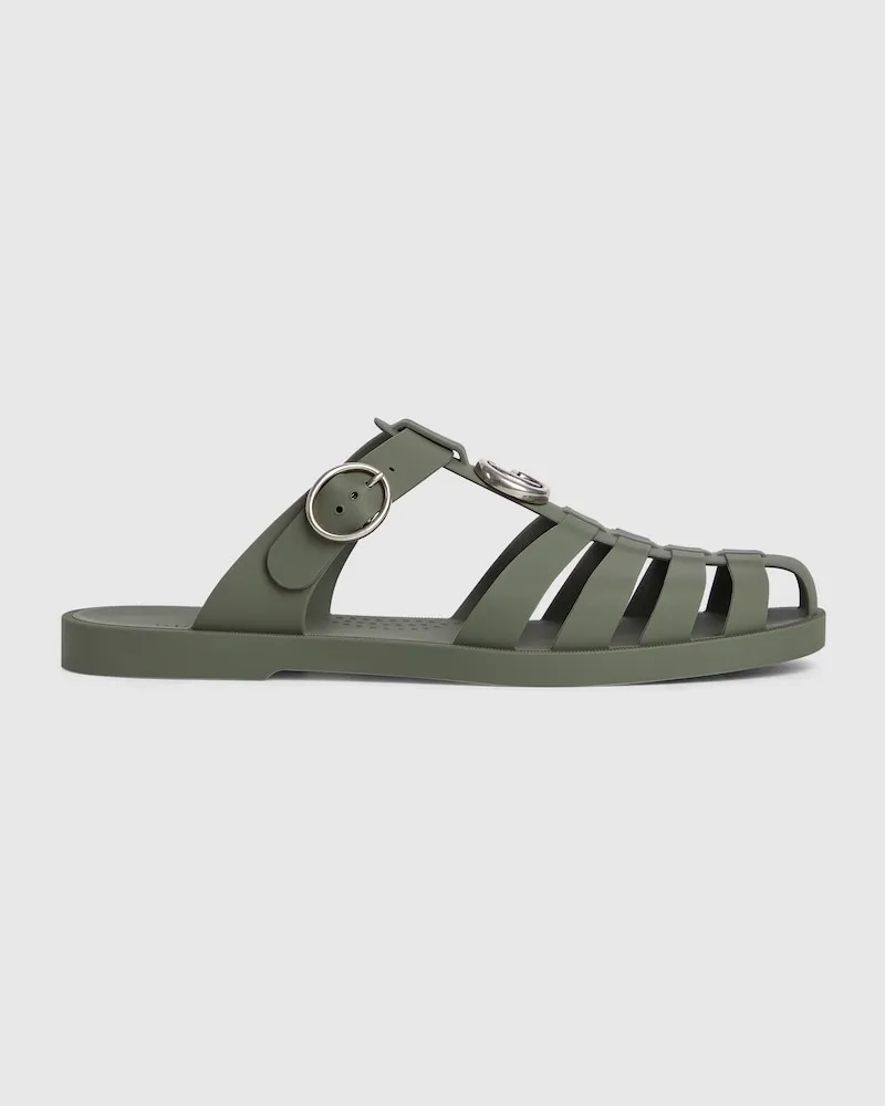 Gucci Herrensandale Mit Doppel G, Größe Grün