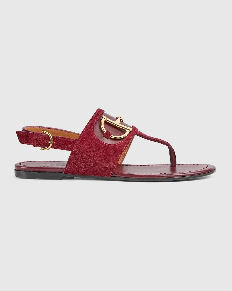 Gucci Damen-Zehensandale Mit Horsebit, Größe Bordeauxrot