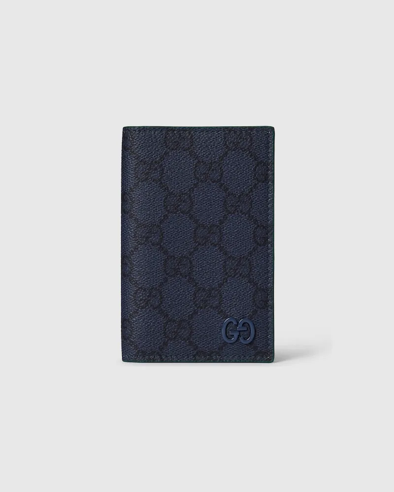 Gucci Längliches GG Kartenetui Mit Grüner Innenseite Blau