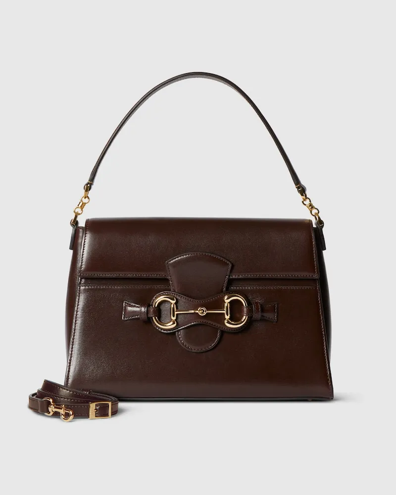 Gucci Horsebit Duomo Mittelgroße Henkeltasche Braun