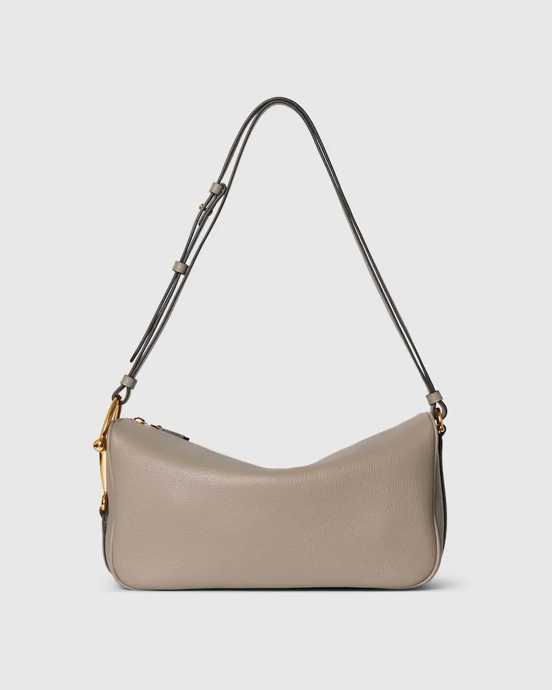 Gucci Mittelgroße Half Horsebit Schultertasche Beige