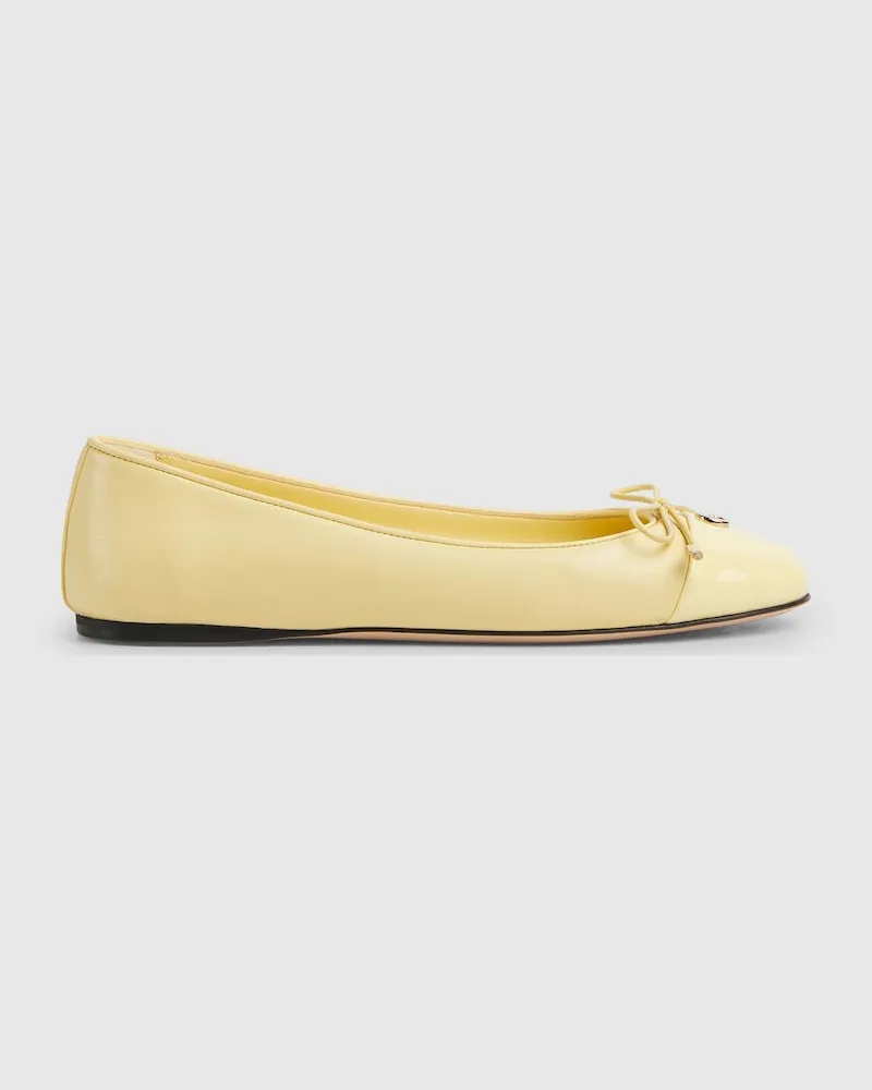 Gucci Damenballerina Mit Doppel G, Größe Gelb