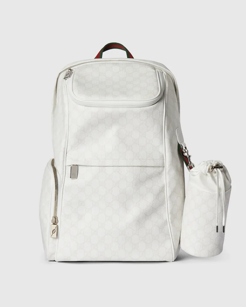 Gucci Großer Rucksack Mit Web-Detail Weiß