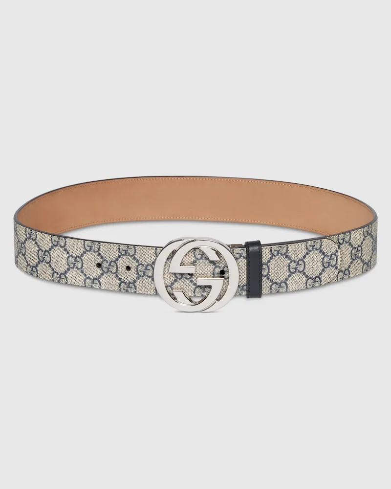 Gucci Gürtel GG Supreme Mit GG Schnalle, Größe 95 Blau