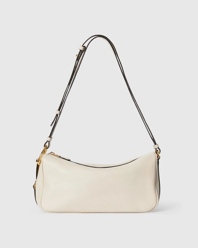 Gucci Mittelgroße Half Horsebit Schultertasche Weiß