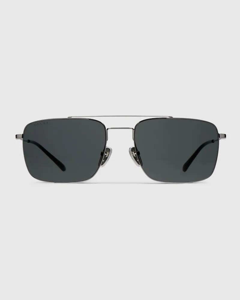 Gucci Sonnenbrille mit Spezieller Navigator-Form Und Tief Sitzendem Nasensteg Schwarz
