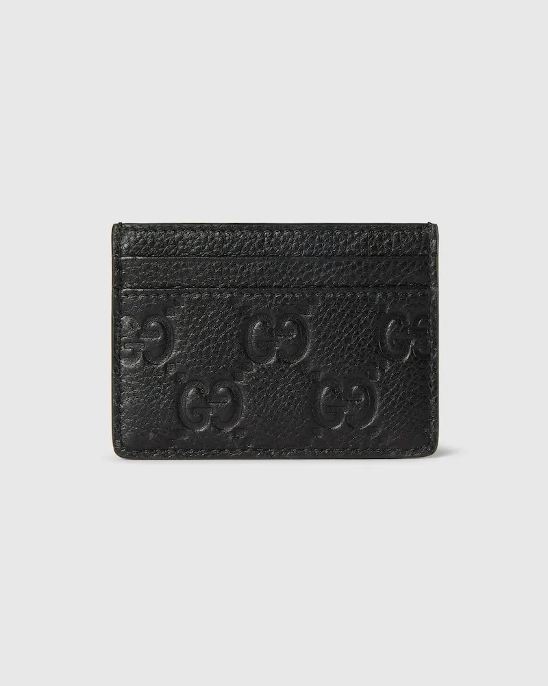 Gucci GG Emblem Kartenetui Schwarz