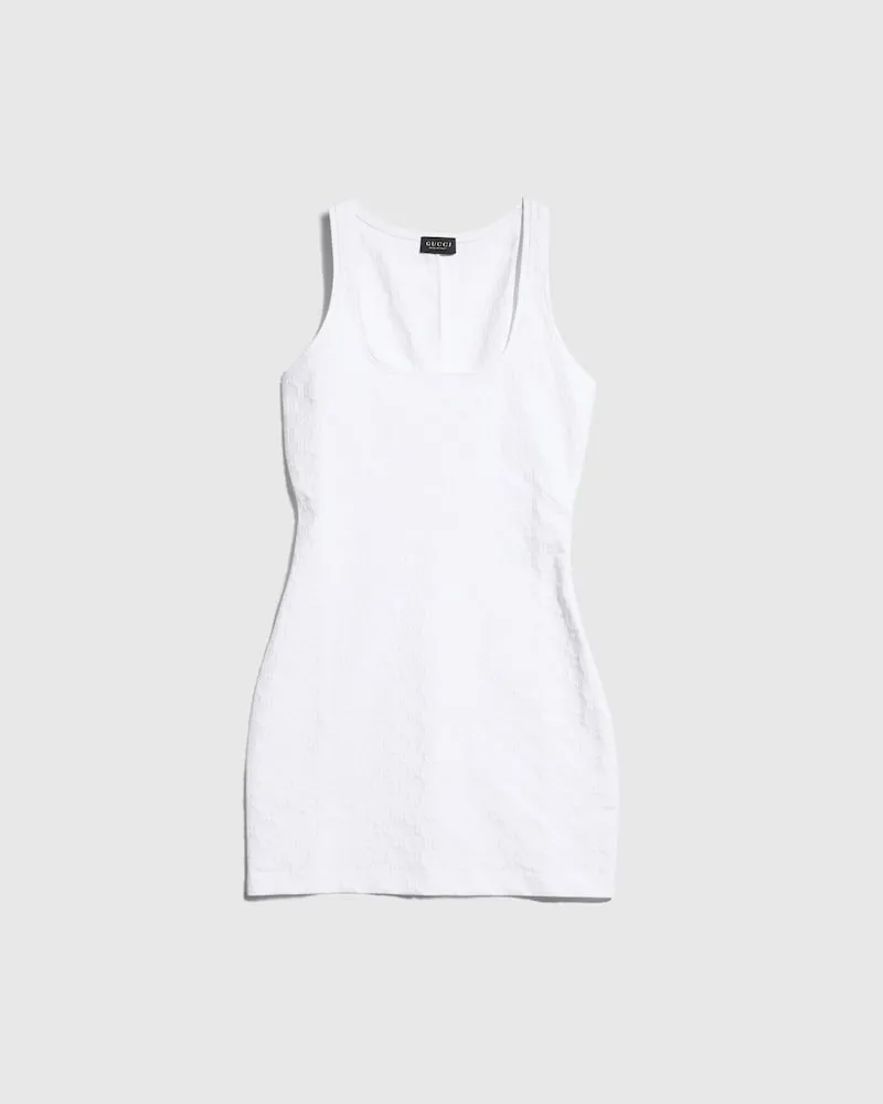 Gucci Robe À Jacquard GG En Jersey, Taille Blanc