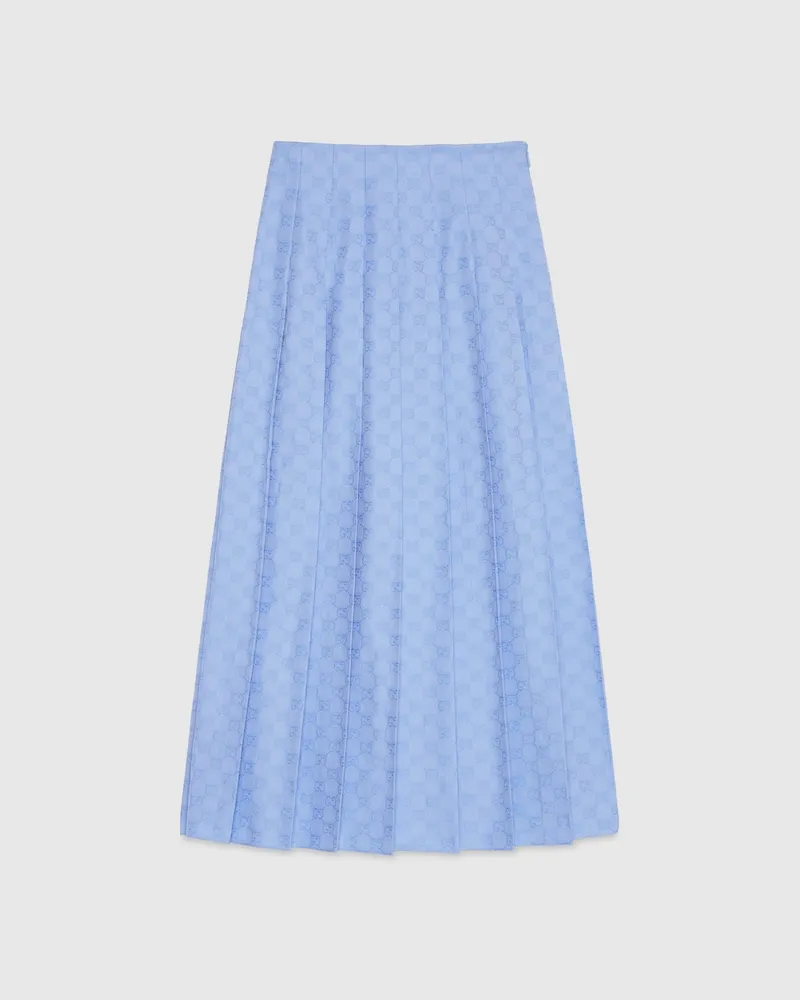 Gucci Rock aus Oxford-Baumwolle Mit GG Supreme-Motiv, Größe Blau